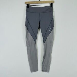 Nike Dri-Fit Grey Mesh Side Panels Compression Pull On Leggings Womens Sz XL